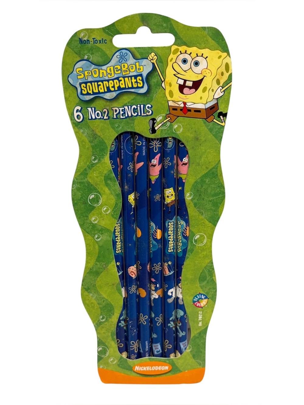 Vintage 2001 SpongeBob Squarepants 6 No.2 Pencils NEW Sealed